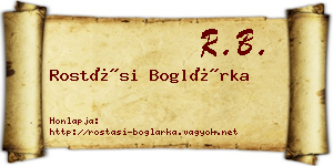 Rostási Boglárka névjegykártya